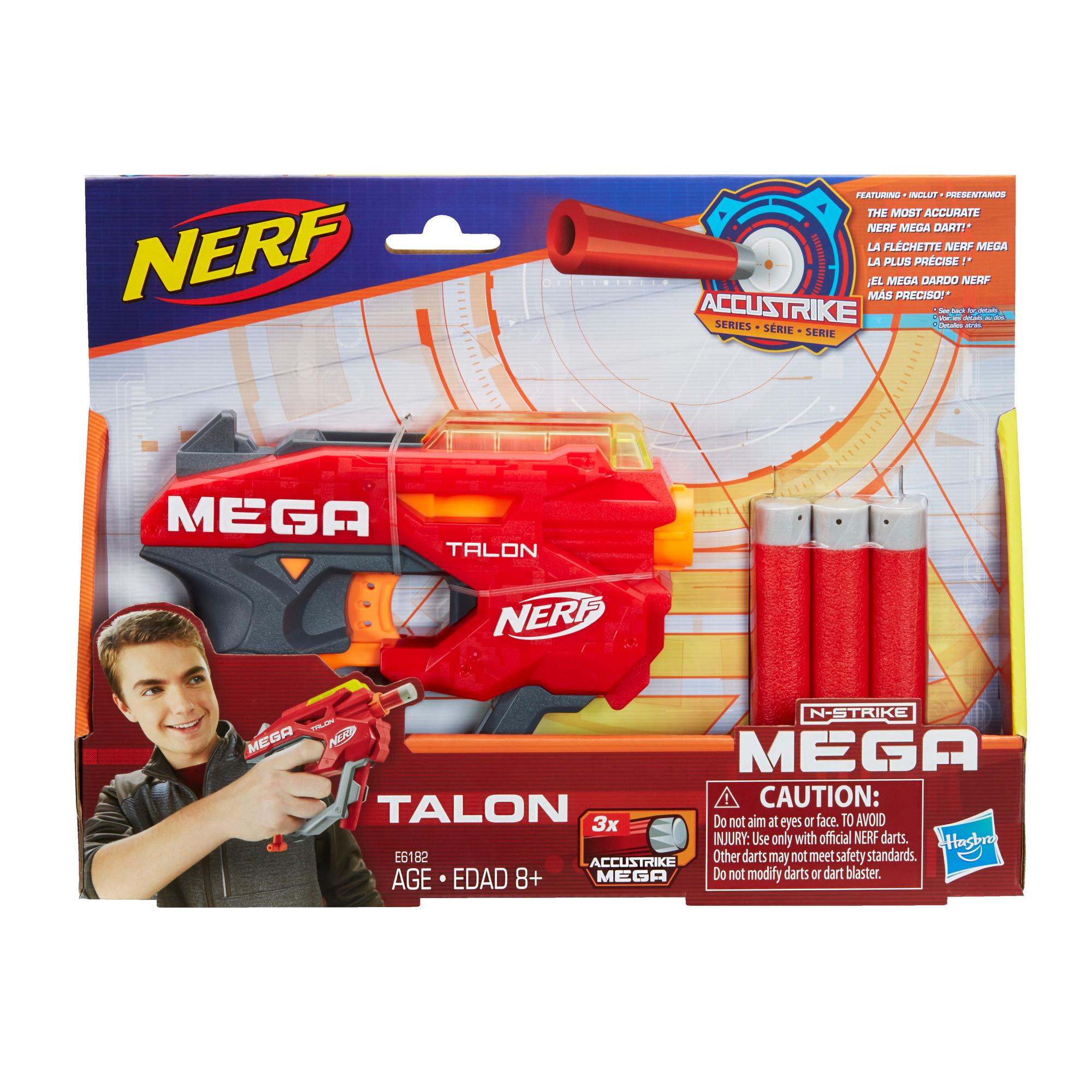 Blaster Nerf Mega Talon - Inclut 3 fléchettes Nerf Mega AccuStrike officielles, pour enfants, ados et adultes
