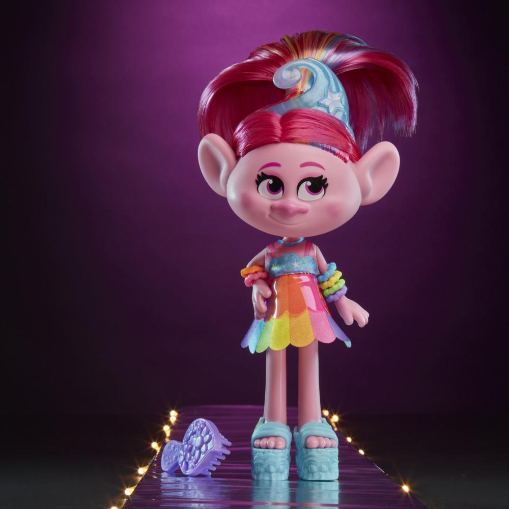 Trolls de DreamWorks, poupée Splendide Poppy, avec robe et plus, du film Trolls 2 : Tournée mondiale, jouet pour enfants