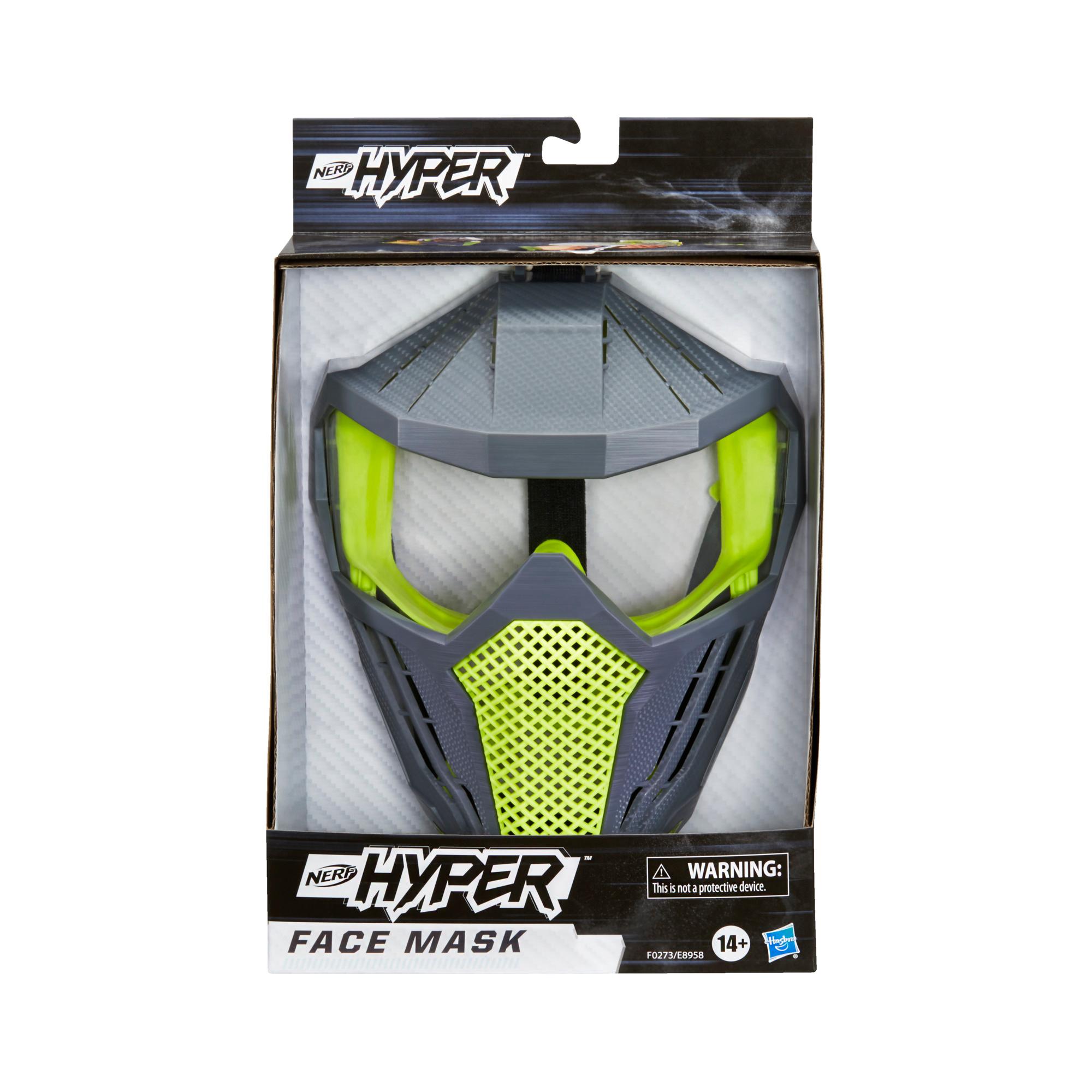 Nerf Hyper, masque ventilé avec sangle ajustable, équipe verte, équipement pour compétitions Nerf Hyper, ados et adultes