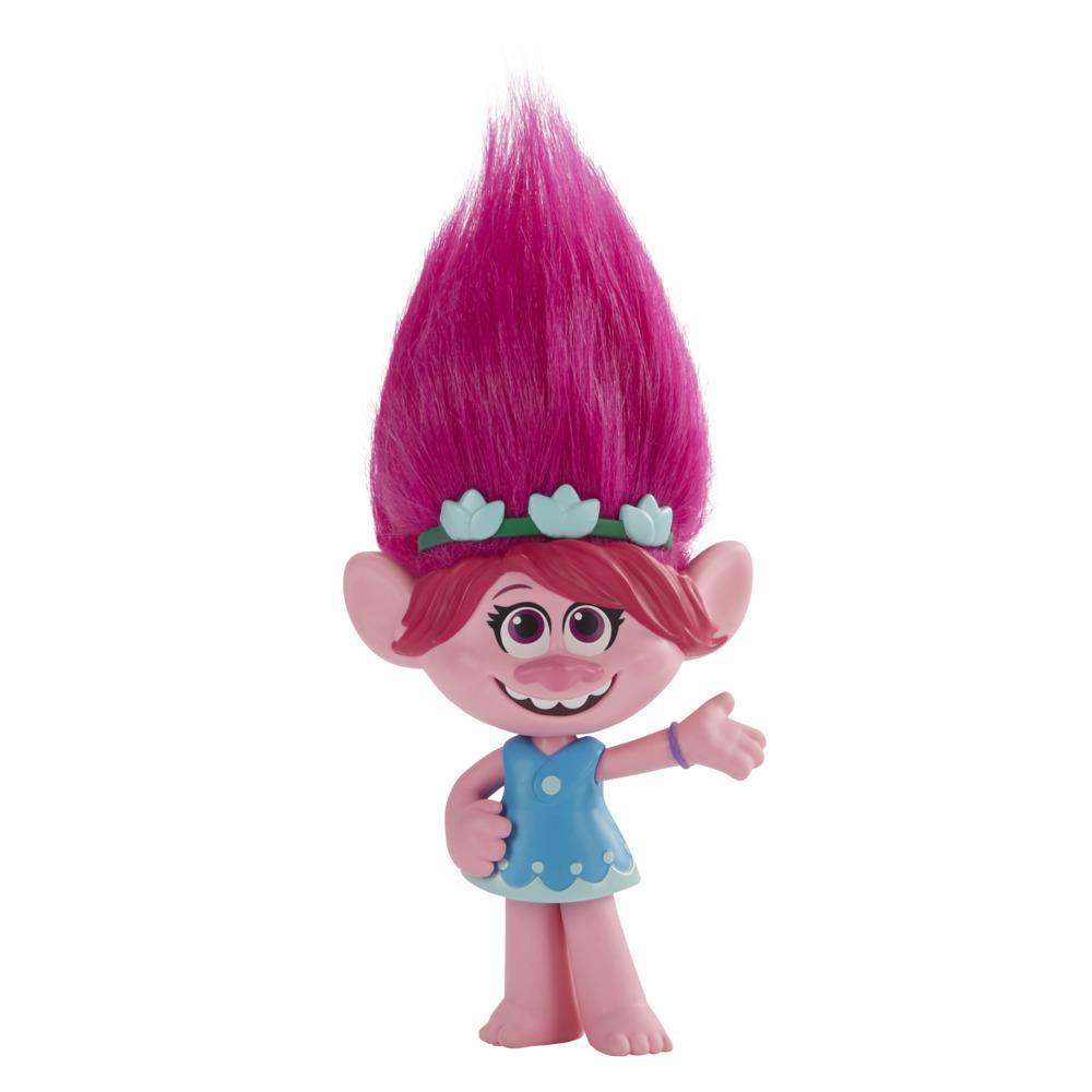 DreamWorks TrollsTopia, Poppie Super cheveux surprise, poupée avec 4 surprises cachées dans ses cheveux, dès 4 ans