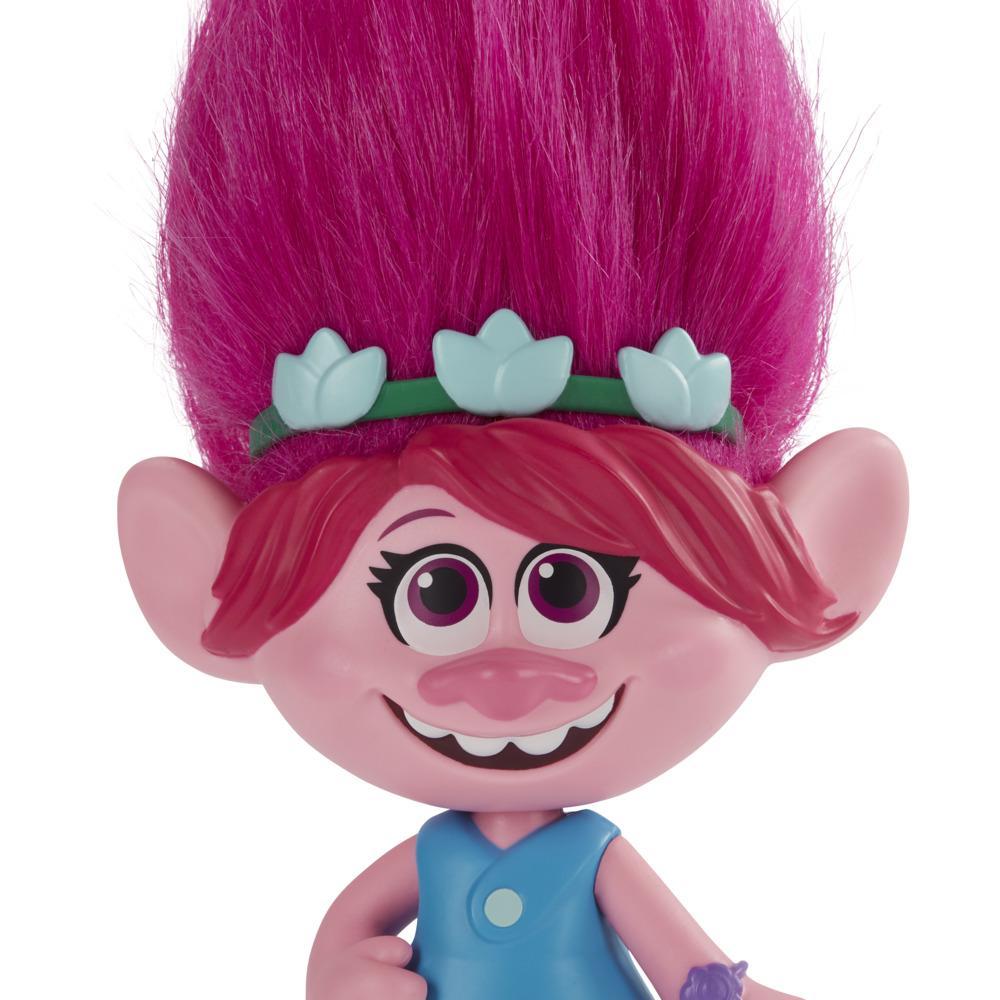 DreamWorks TrollsTopia, Poppie Super cheveux surprise, poupée avec 4 surprises cachées dans ses cheveux, dès 4 ans