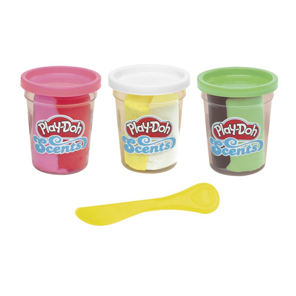 Play-Doh Scents, 3 pots de pâte à modeler atoxique, parfums de crème glacée