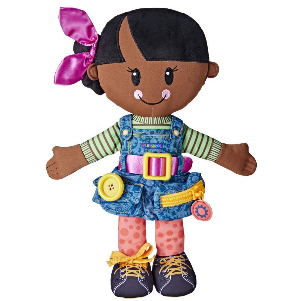 Playskool Copains coquets, poupée fille aux cheveux noirs, peluche d'activités, pour enfants dès 2 ans (exclusivité Amazon)