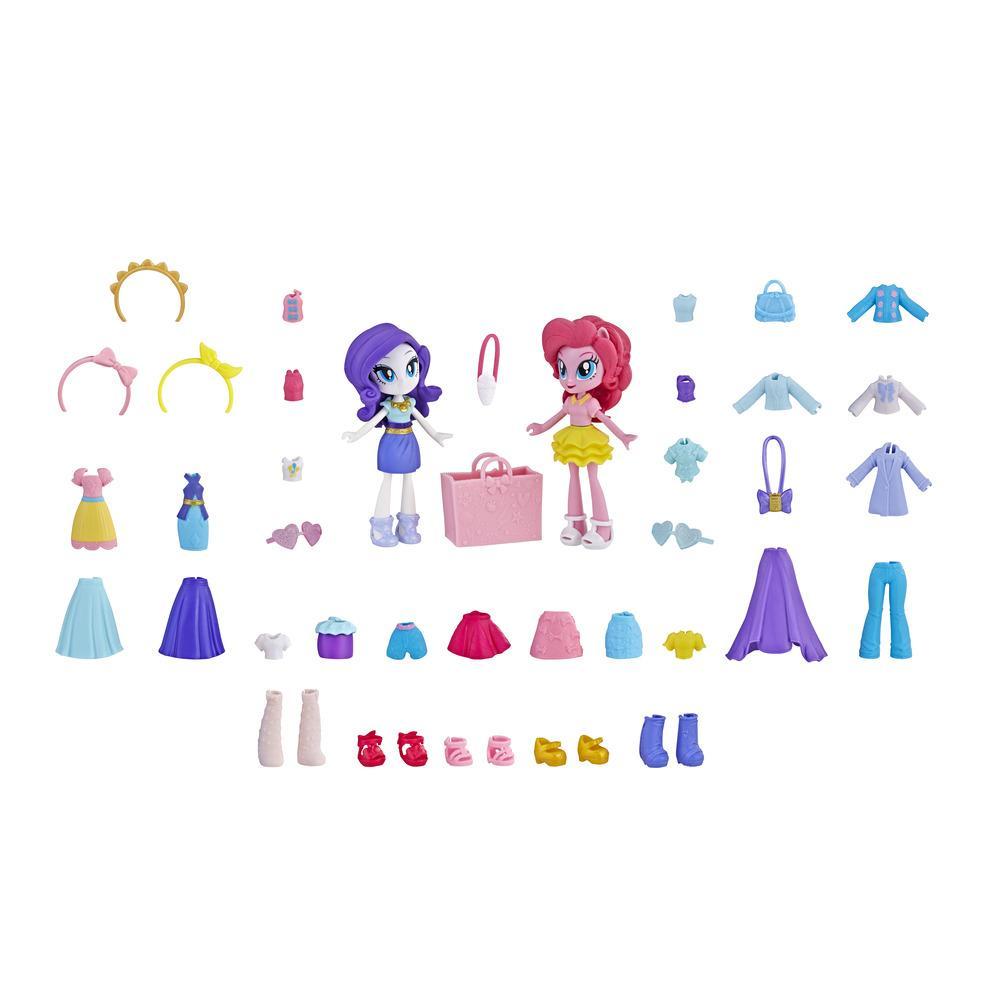 My Little Pony Equestria Girls - Ensemble de minipoupées Rarity et Pinkie Pie de la collection Peloton stylé, comptant plus de 40 accessoires amovibles