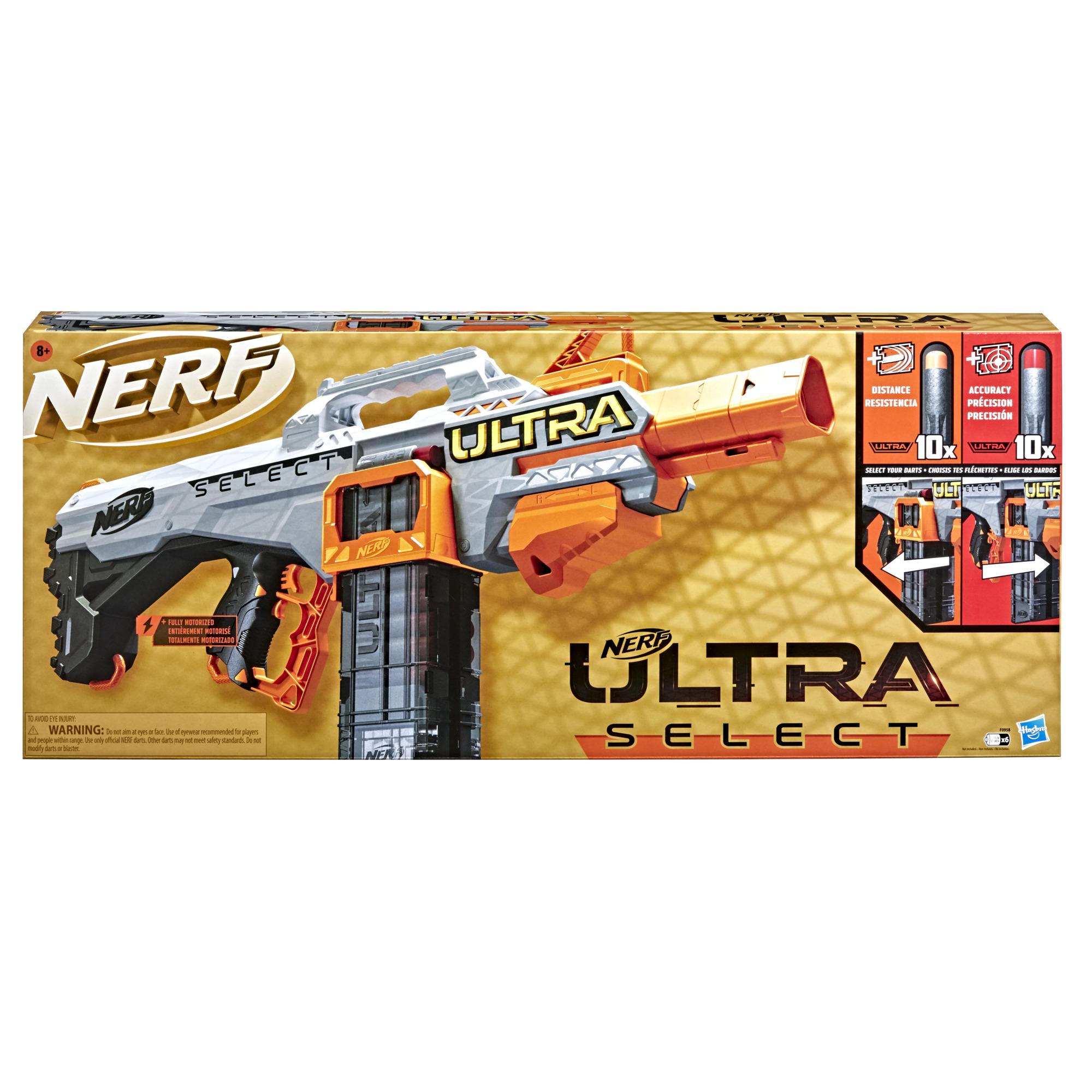 Blaster motorisé Nerf Ultra Select, tire de 2 façons, inclut chargeurs et fléchettes, fléchettes Nerf Ultra seulement