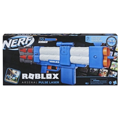 Nerf Roblox Arsenal, blaster motorisé Pulse Laser, 10 fléchettes Nerf, chargeur et code pour article virtuel dans le jeu