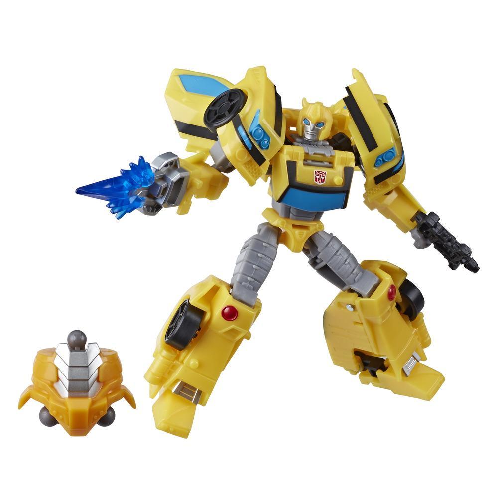 Jouets Transformers, figurine Bumblebee Cyberverse de classe Deluxe avec mouvement d'attaque Sting Shot et pièce Build-A-Figure, 12,5 cm