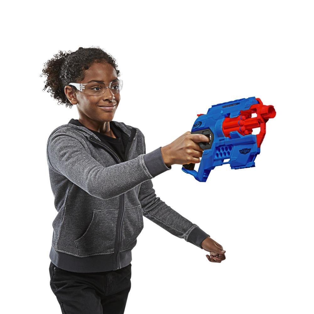 Blaster Nerf Alpha Strike Hammerstorm - Percuteur, barillet rotatif et 8 fléchettes Nerf officielles, pour enfants, ados et adultes