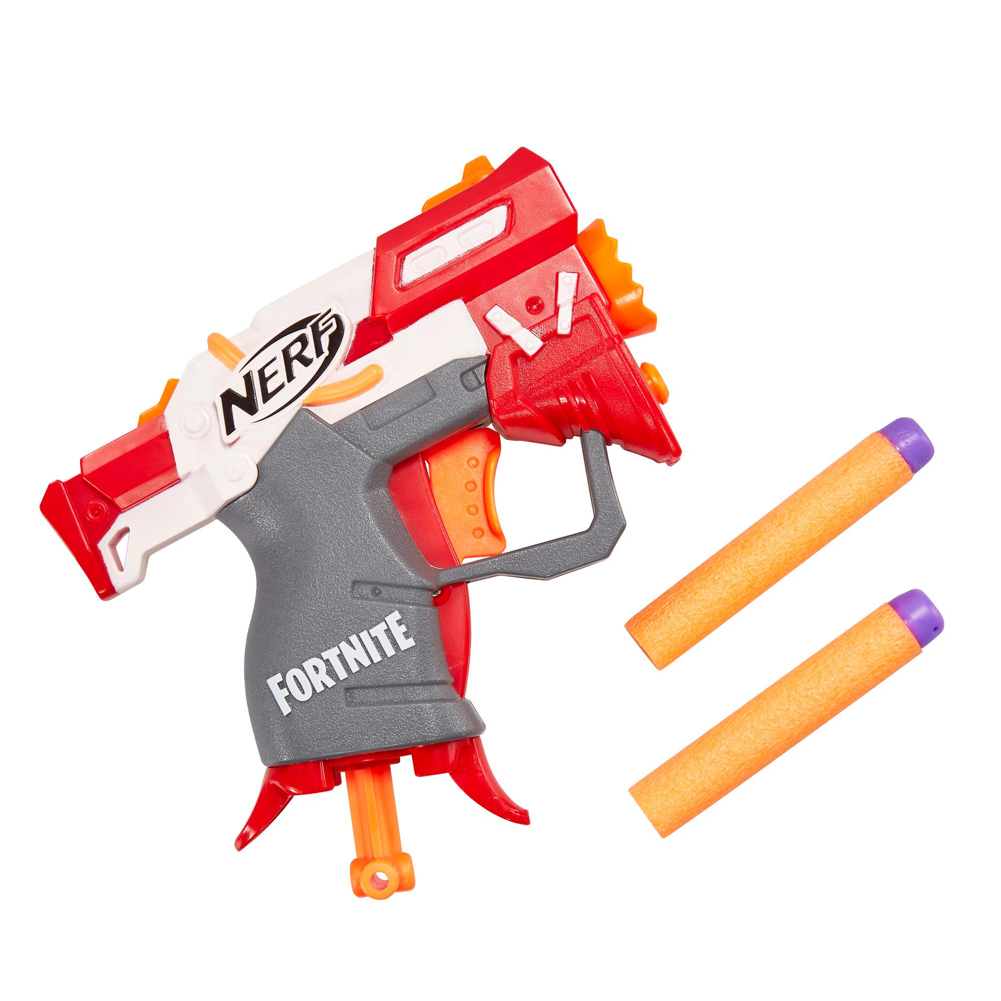 Blaster Fortnite TS Nerf MicroShots, inclut 2 fléchettes Nerf Elite officielles, pour enfants, ados et adultes
