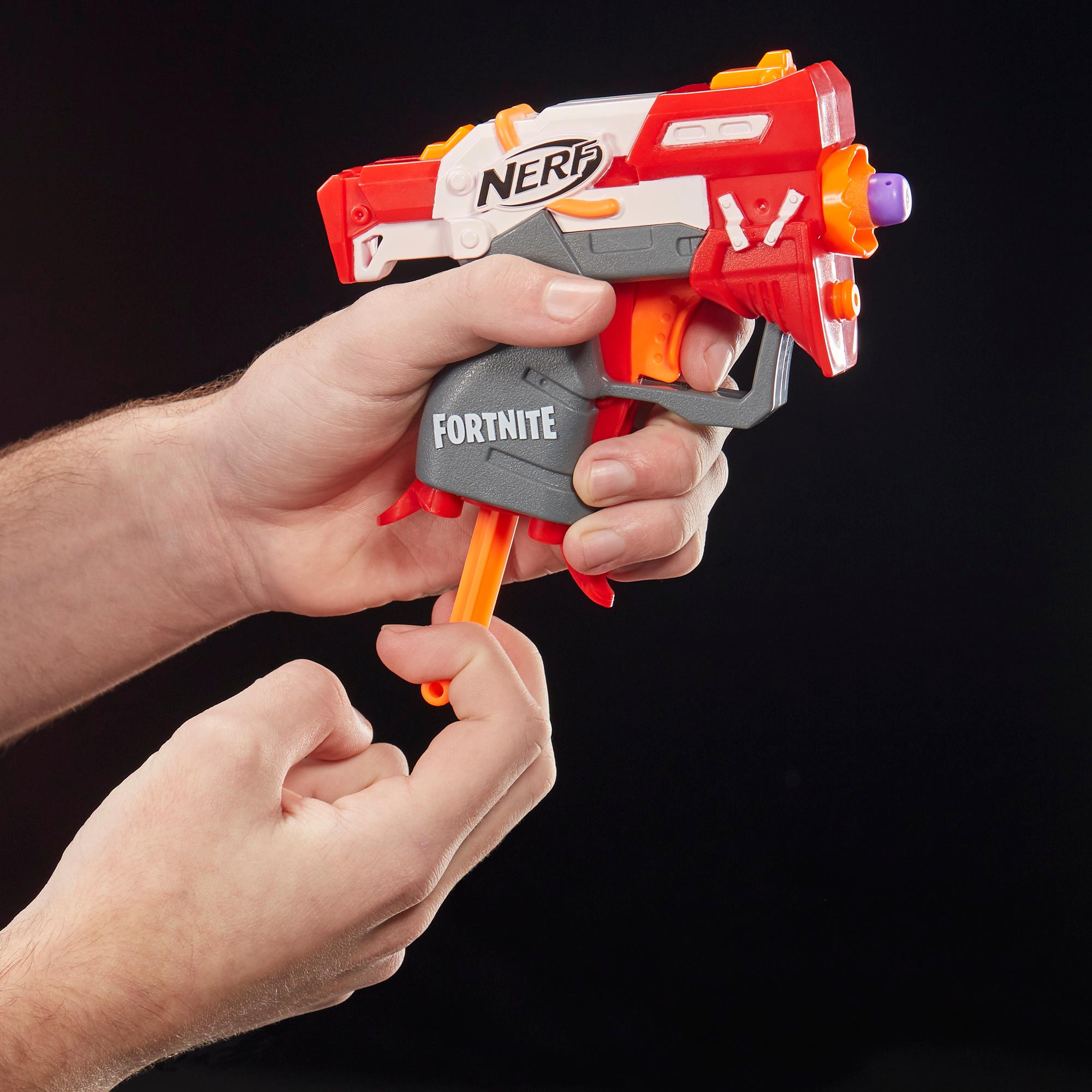 Blaster Fortnite TS Nerf MicroShots, inclut 2 fléchettes Nerf Elite officielles, pour enfants, ados et adultes