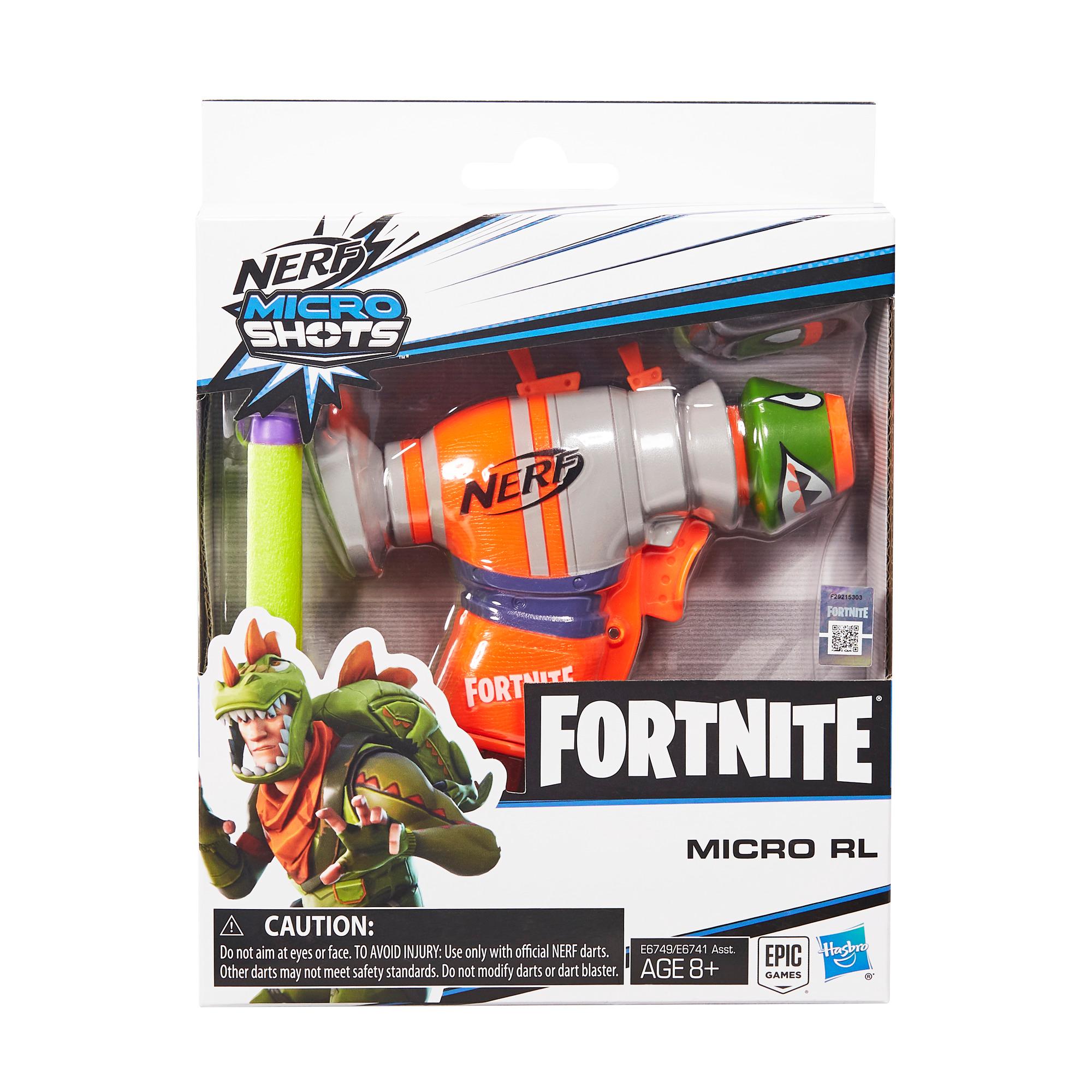 Blaster Fortnite RL Nerf MicroShots, inclut 2 fléchettes Nerf Elite officielles, pour enfants, ados et adultes