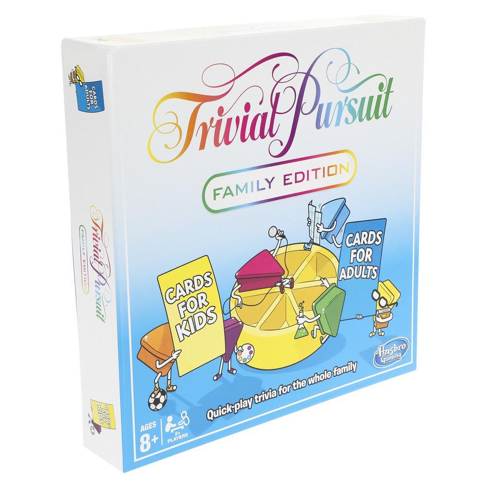 Trivial Pursuit édition familiale, jeu de plateau Soirée de jeux en famille, jeu-questionnaire, dès 8 ans