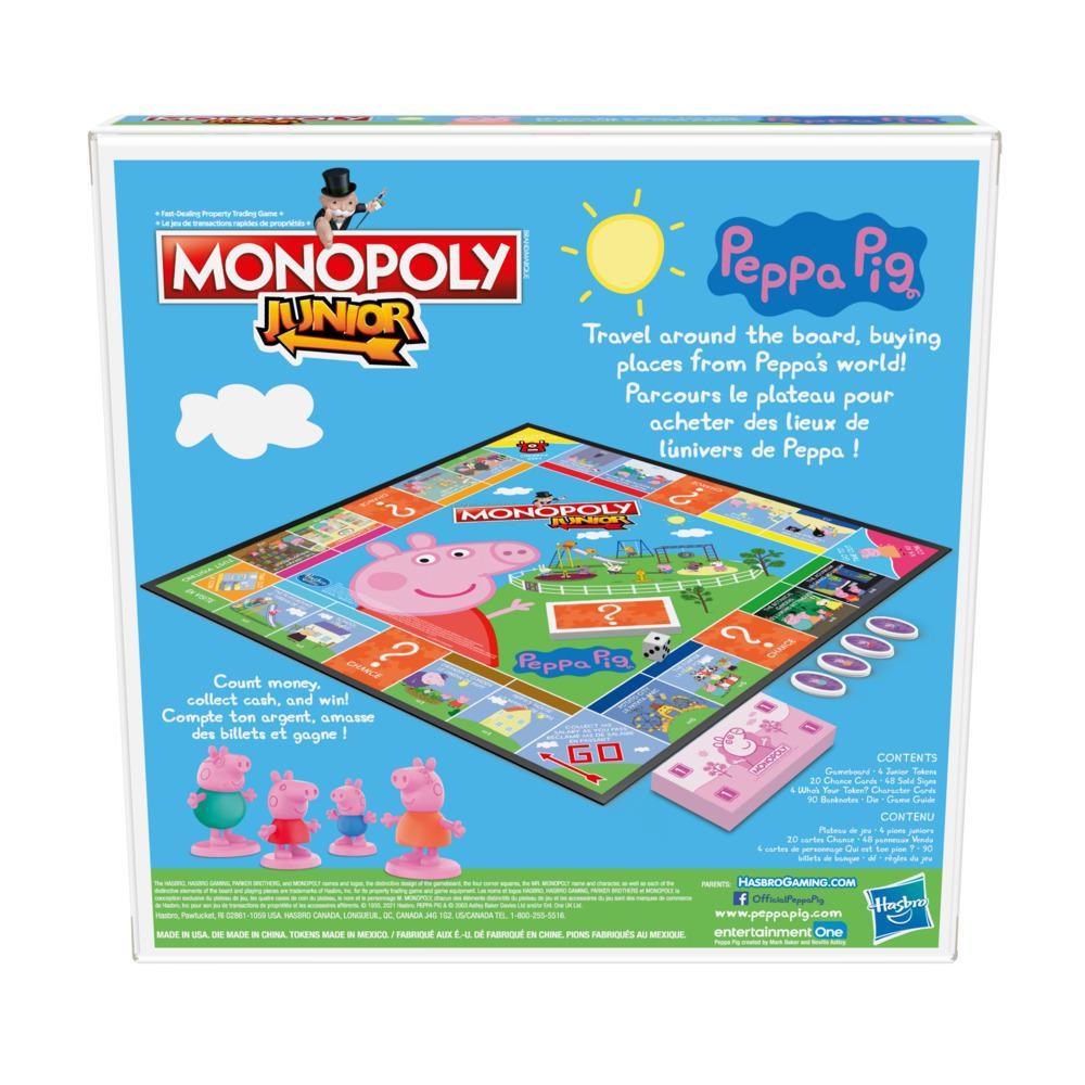 Peppa Pig Edition Board Game for 2-4 Players Hasbro Gaming Monopoly Junior Exclusive Indoor Game for Kids Ages 5 and Up 