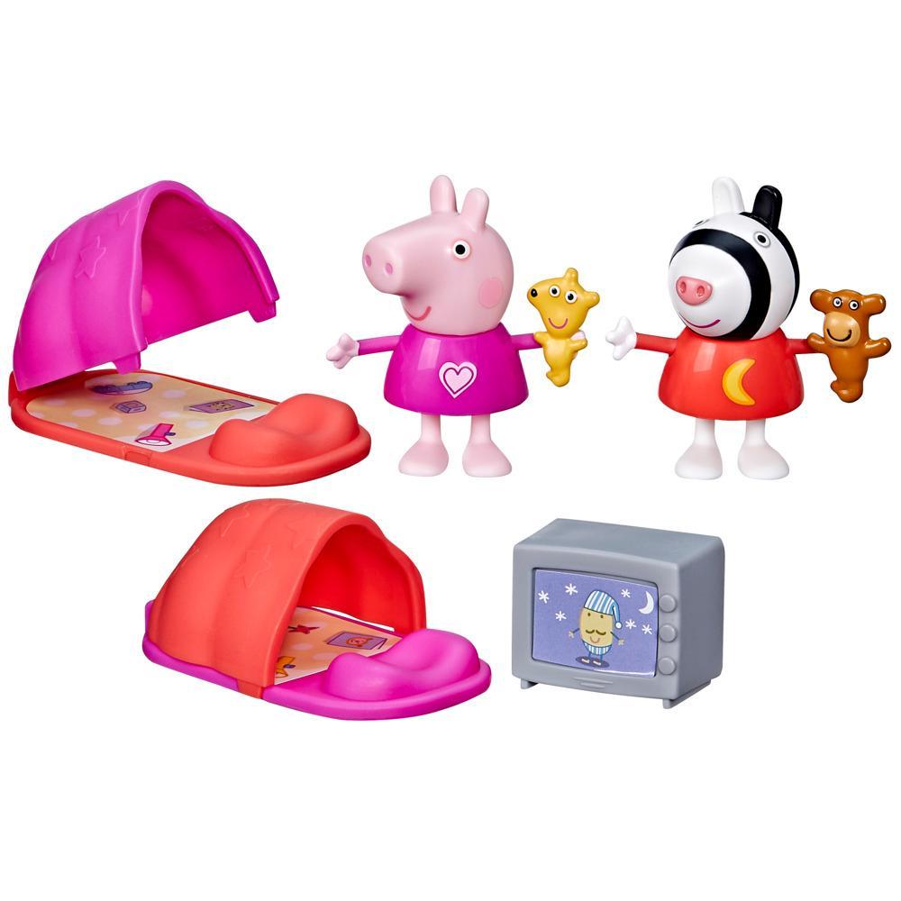 Peppa Pig, Soirée pyjama de Peppa, coffret préscolaire, 2 figurines et 3  accessoires - Peppa Pig