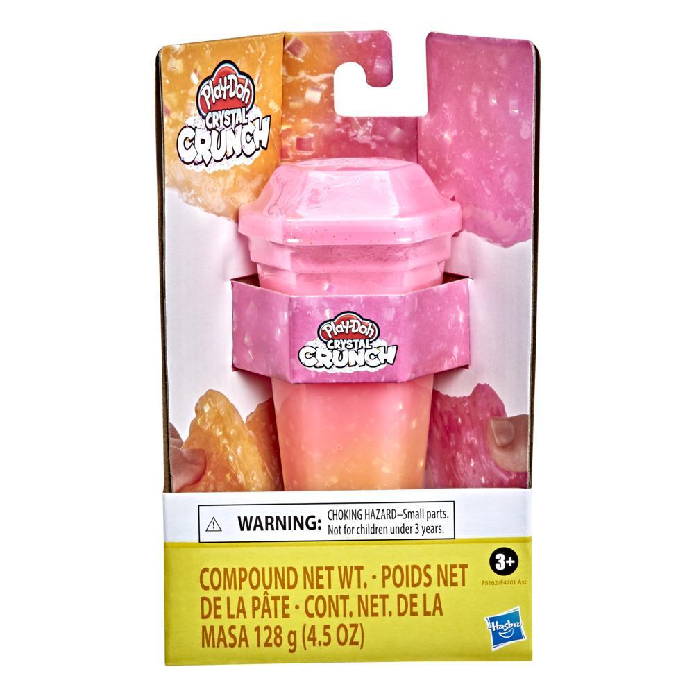 Play-Doh Crystal Crunch pot individuel de pâte atoxique rose et orange
