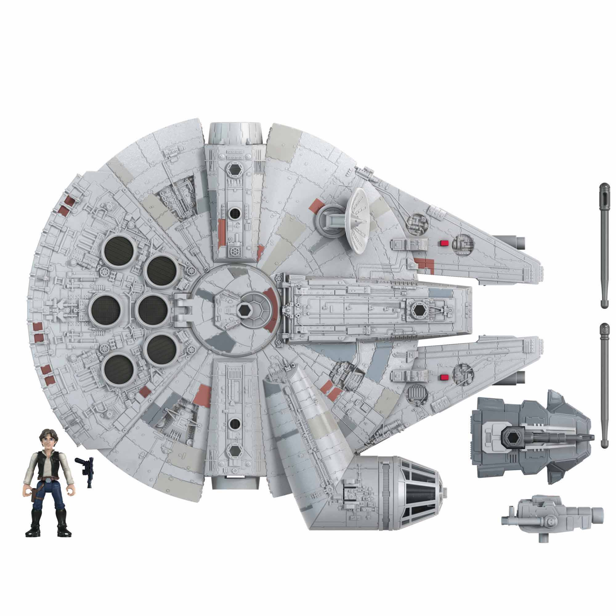 Star Wars Mission Fleet, Han Solo et Faucon Millenium, figurine de 6 cm avec véhicule, jouet enfants, à partir de 4 ans