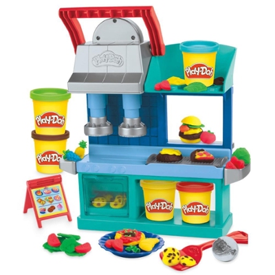 Play-Doh Kitchen Creations, Super camion de glace géant, inclut 37  accessoires, 14 pots de pâte à modeler, sons réalistes