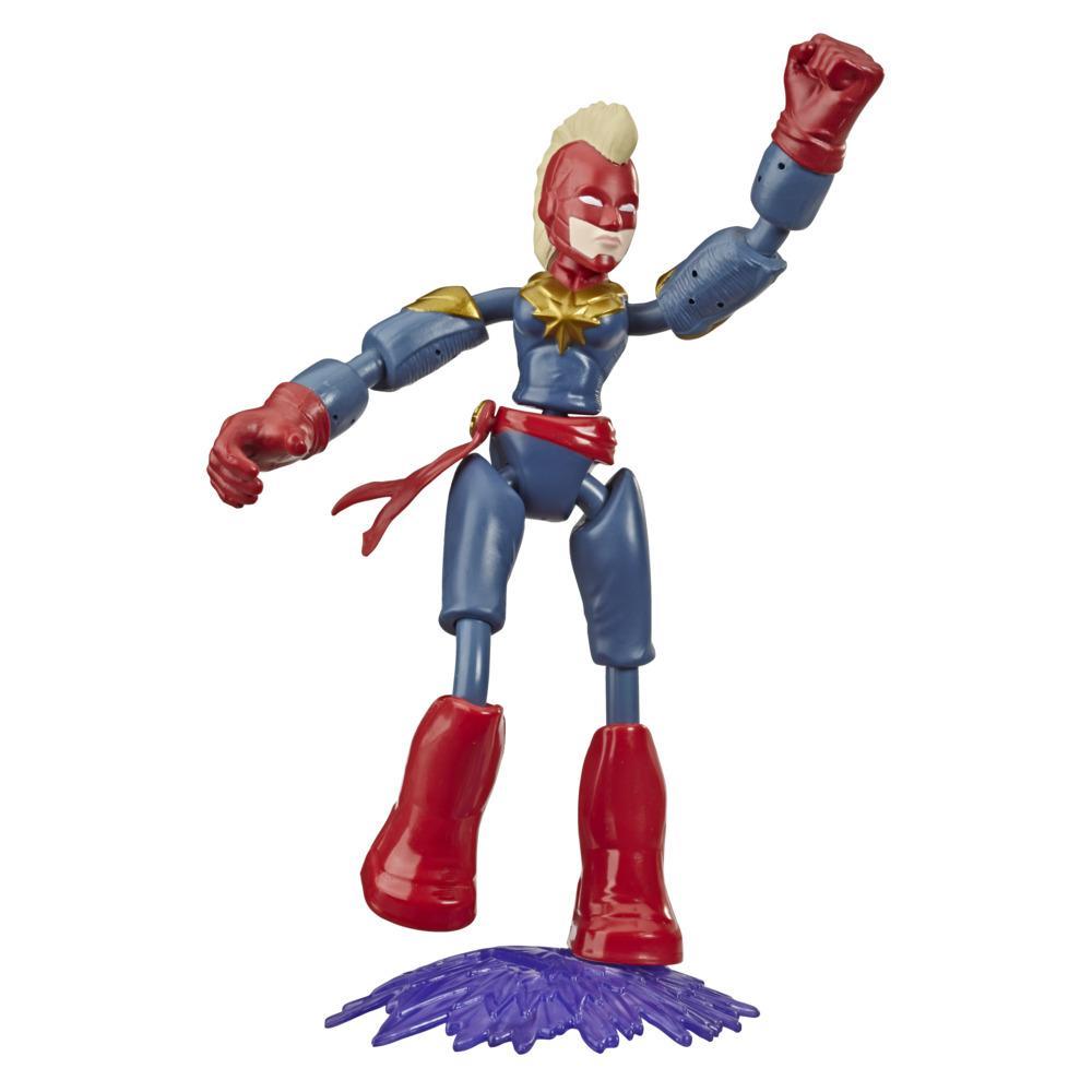 Marvel Avengers Bend and Flex  - Figurine flexible Captain Marvel de 15 cm, avec accessoire, à partir de 4 ans