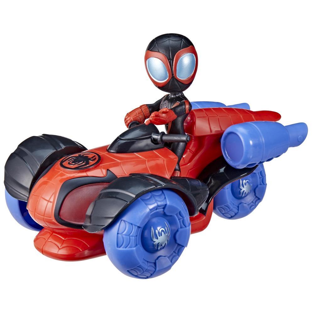 Hasbro Marvel Spidey e i suoi fantastici amici, veicolo Techno-Racer con tecnologia Glow Tech