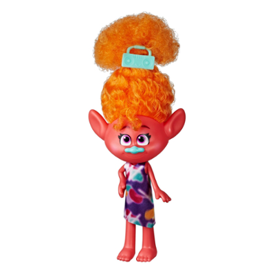 DreamWorks Trolls, bambola fashion Stylin' DJ Suki con abito removibile e accessori per capelli, ispirata a Trolls World Tour