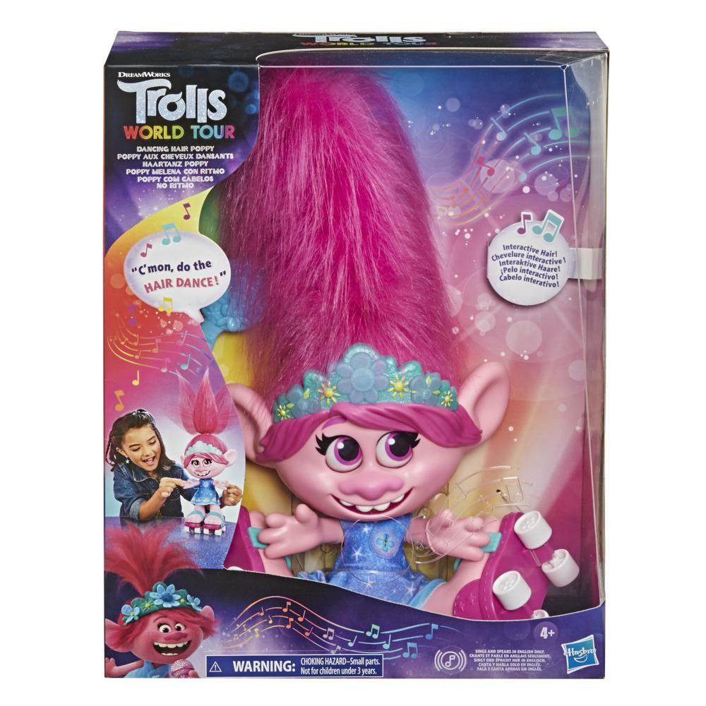 DreamWorks Trolls Wereldtour Poppy met dansend haar, interactieve pratende en zingende pop met haar dat beweegt, voor kinderen vanaf 4 jaar