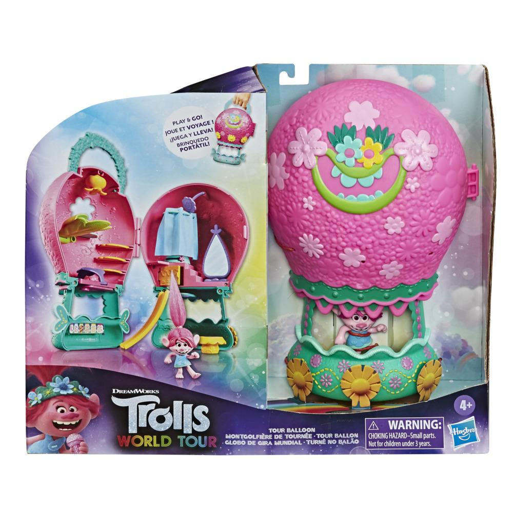 DreamWorks Trolls Wereldtour Tourballon, speelset met Poppy-pop, met opslagruimte en handvat om overal te spelen