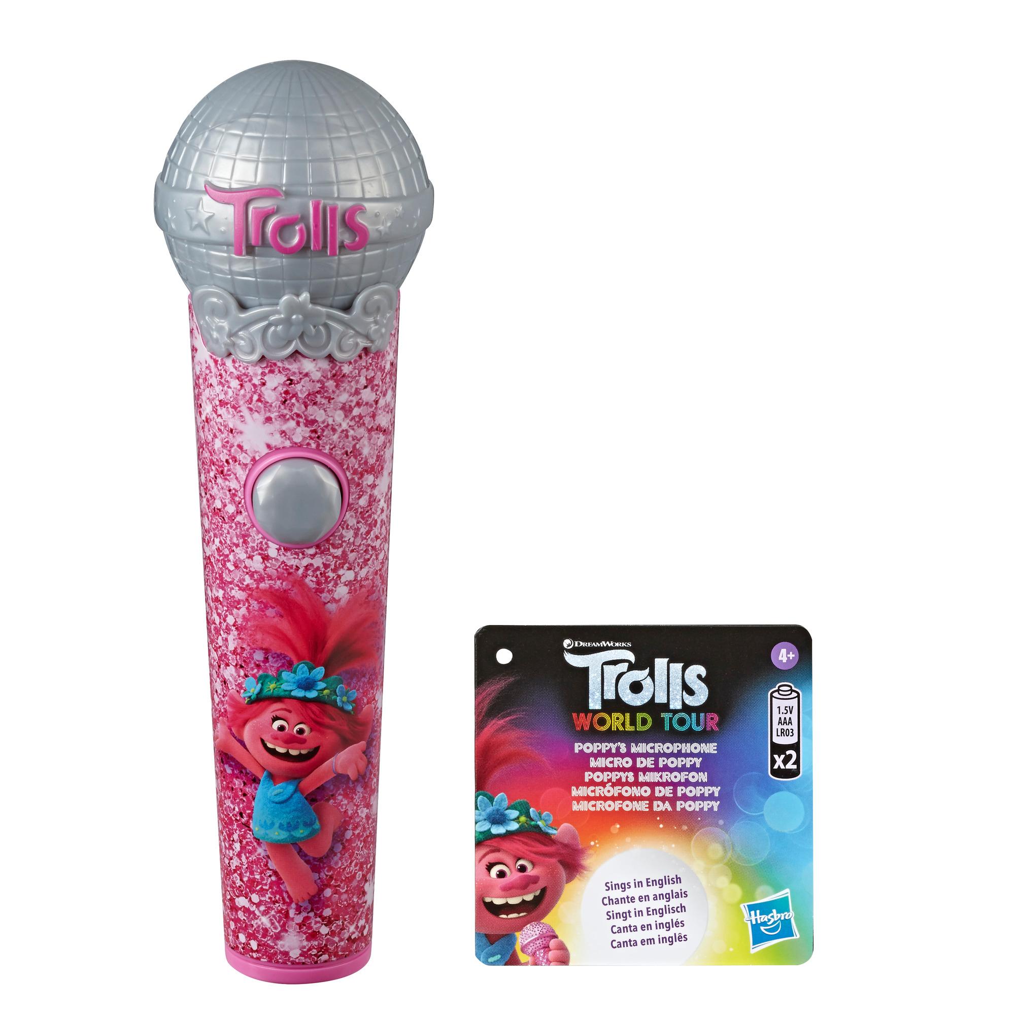 DreamWorks Trolls Poppy's microfoon, muziekspeelgoed met lichtjes en geluid, speelt 5 nummers uit de film Trolls World Tour
