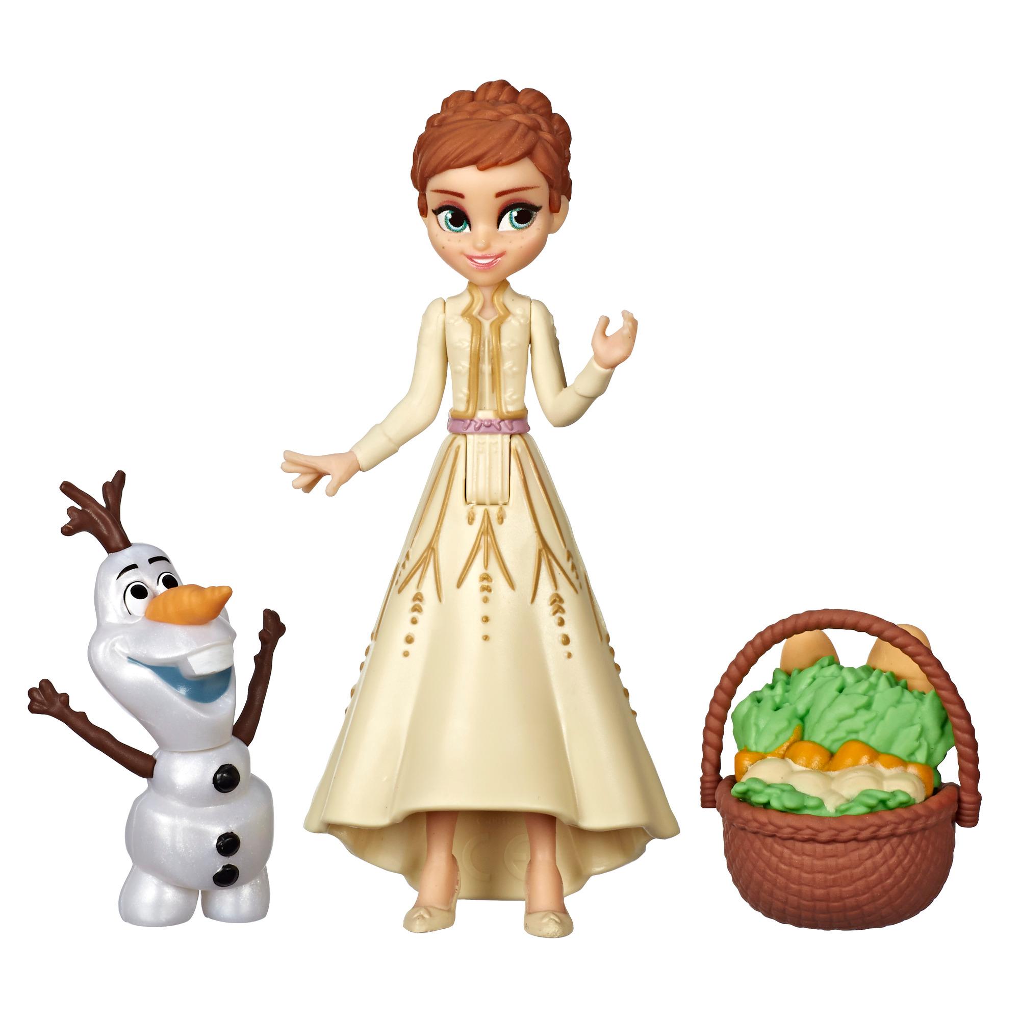 Disney Frozen Anna and Olaf Small Dolls With Basket Accessory, Inspired by the Disney Frozen 2 Movie