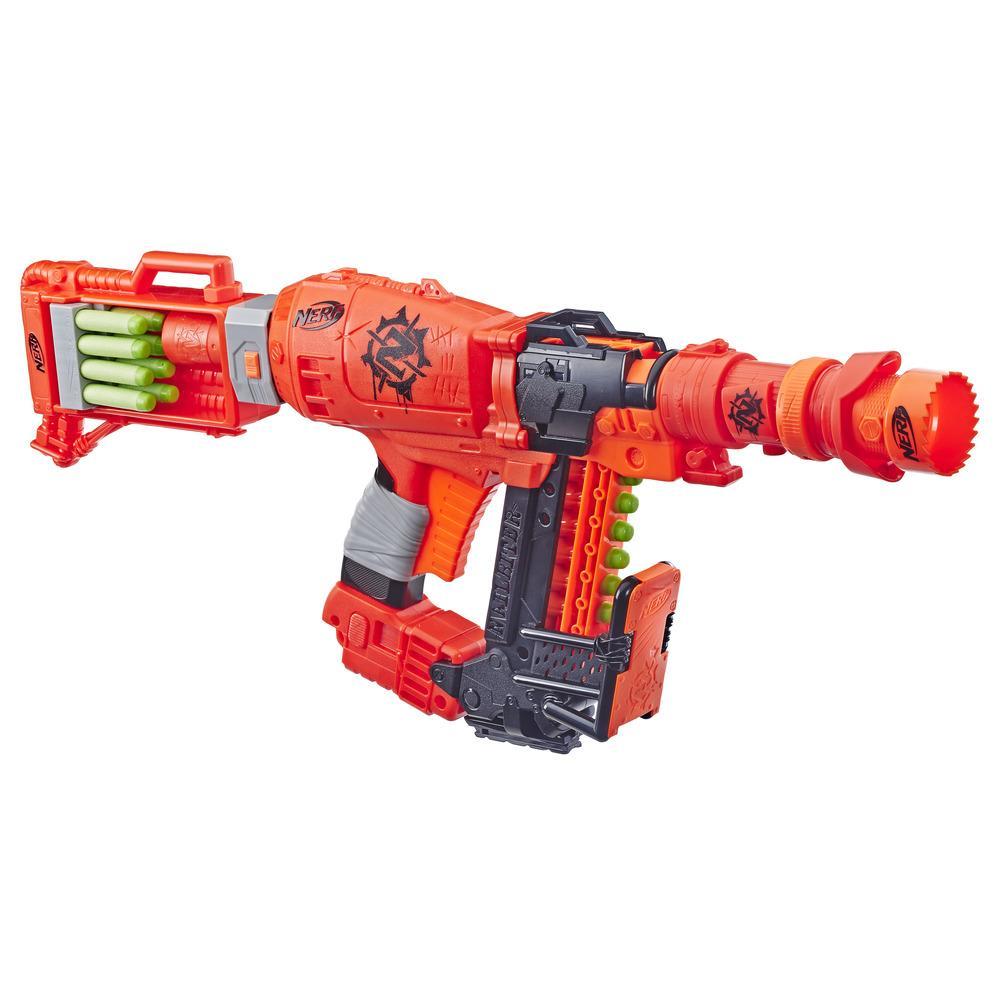 Nailbiter: Zoom & Doom Nerf Zombie Strike Toy Blaster with Indexing Clip, Stock, Barrel, 16 Official Zombie Strike Elite Darts – For Kids, Teens, Adults