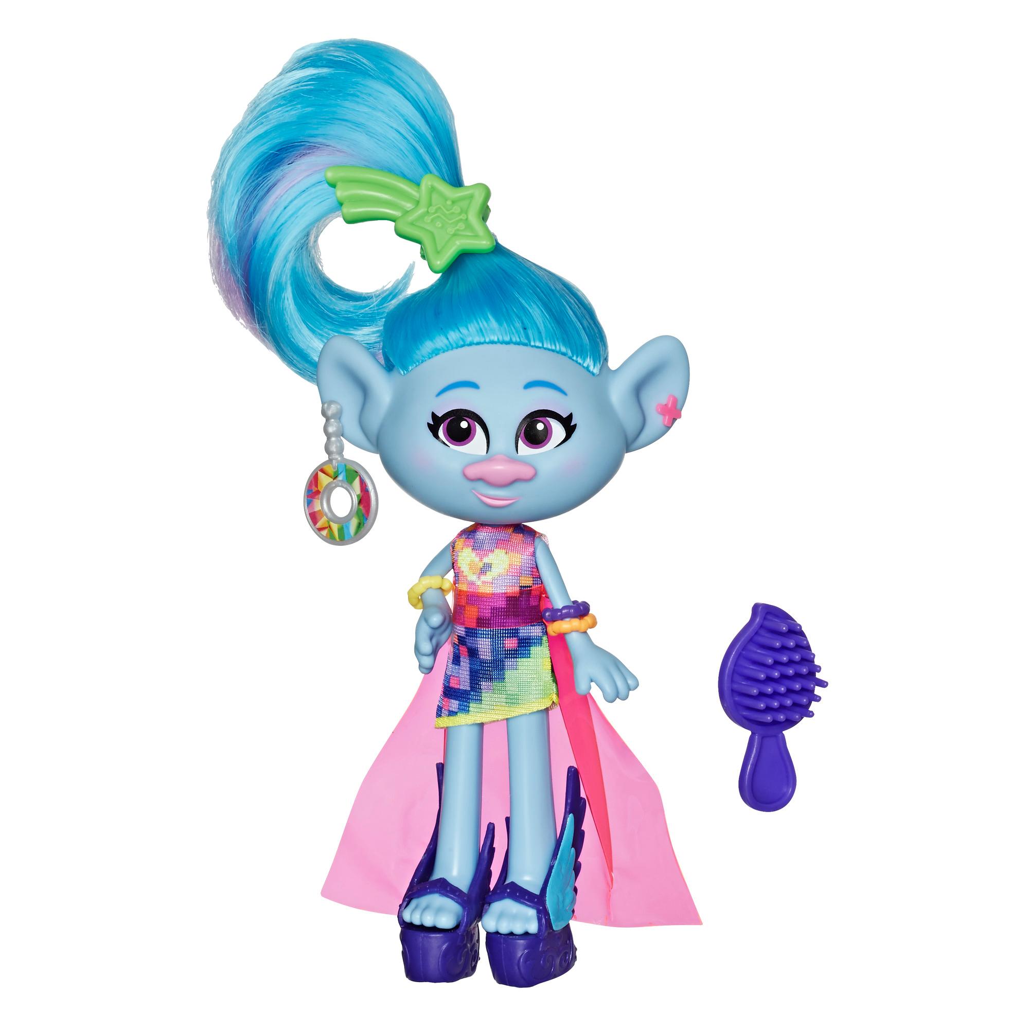 DreamWorks Trolls Chenille Glamour com vestido, sapato e outros acessórios, com inspiração no filme Trolls World Tour, brinquedo para crianças
