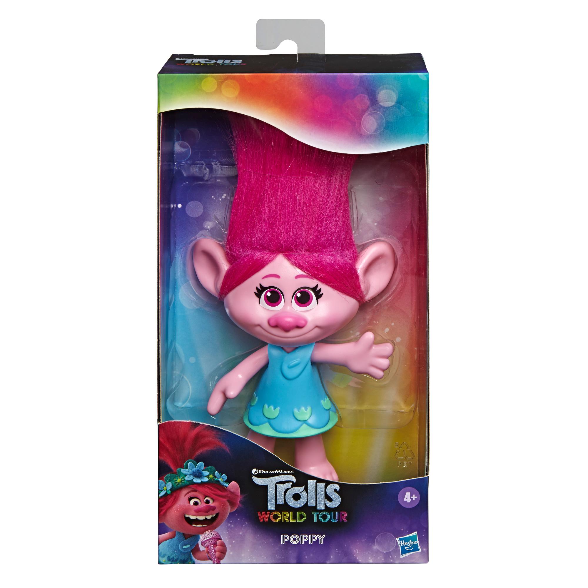 DreamWorks Trolls Poppy com vestido removível, com inspiração no filme Trolls World Tour, brinquedo para crianças acima de 4 anos