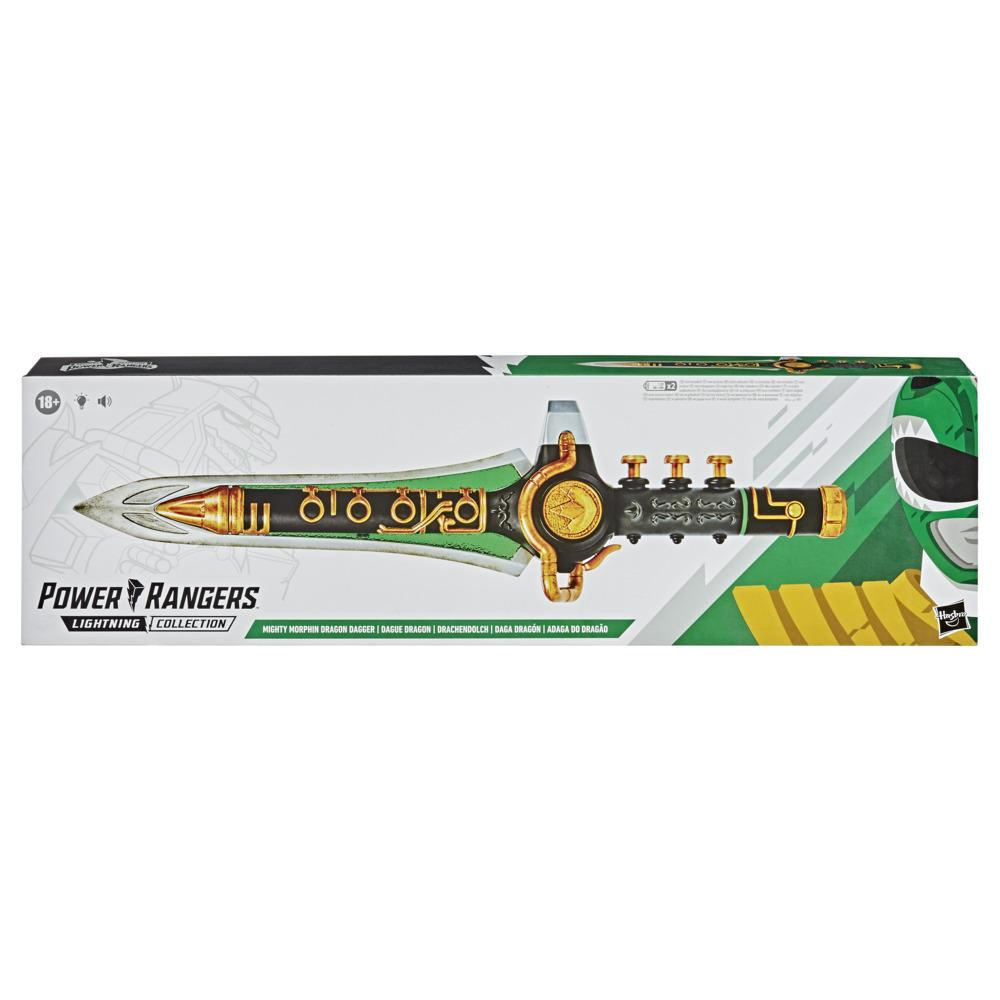 Power Rangers Lightning Collection Mighty Morphin Green Dragon Dagger Premium Collectible With Lights and Sounds