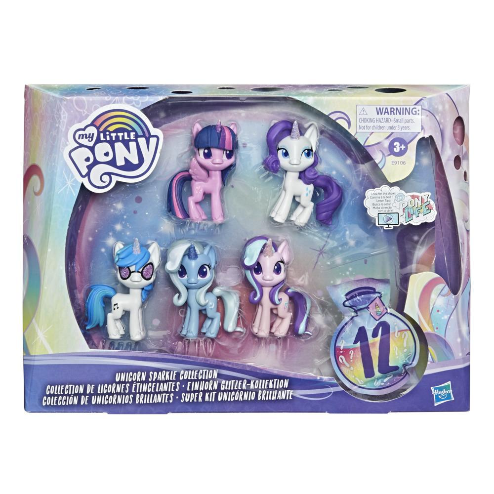 Childish Medicinal sticker My Little Pony|Set My Little Pony Unicorn Sparkle , 5 ponei de jucarie de  7,5 cm si 12 accesorii surpriza