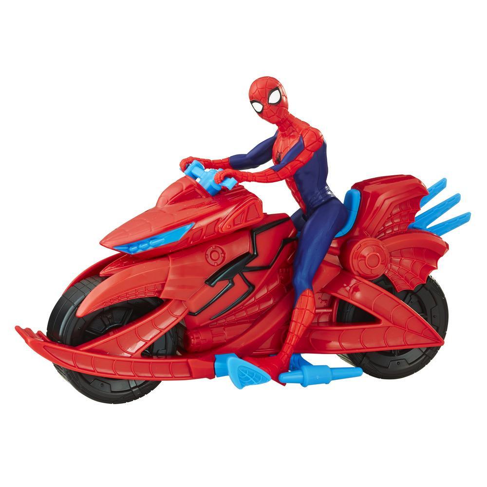 Figurina Spider-Man cu motocicleta, Marvel
