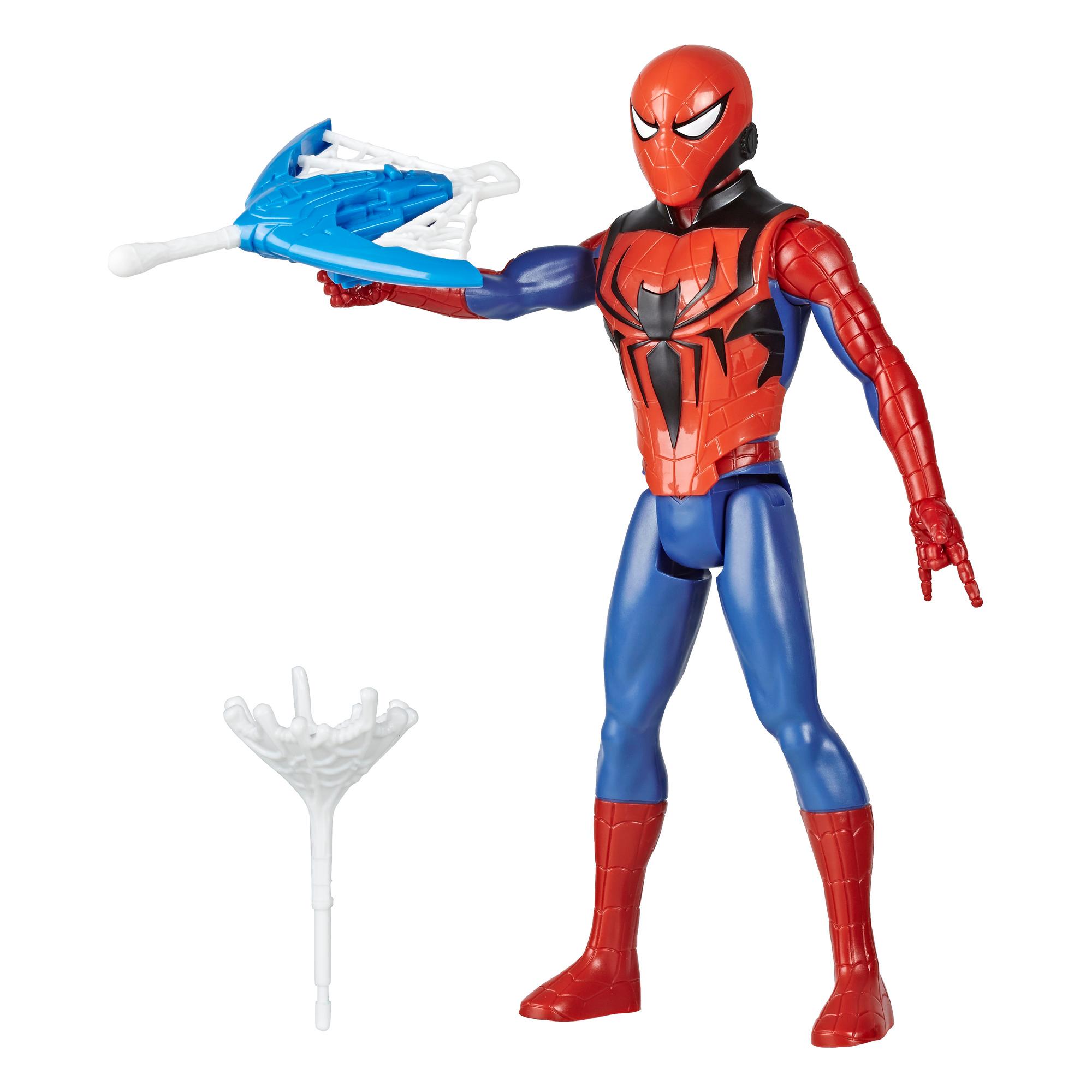 Marvel Spider-Man Titan Hero Series Blast Gear Action Figure med blaster, 2 projektiler och 3 rustningsdelar