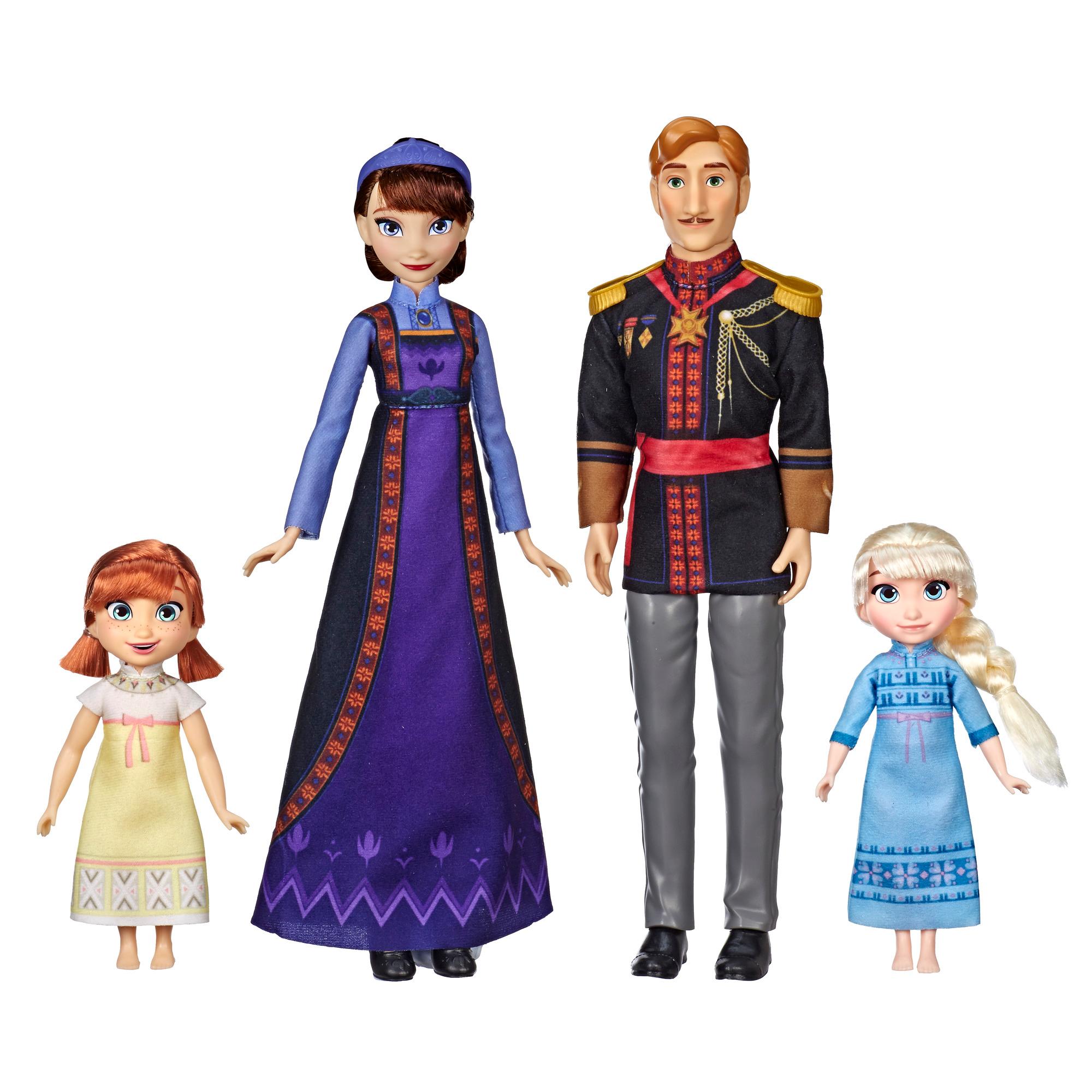 Disney Frozen 2 Arendelle Royal Family Fashion Doll Set with Toddler Anna and Elsa Dolls, King Agnarr and Queen Iduna
