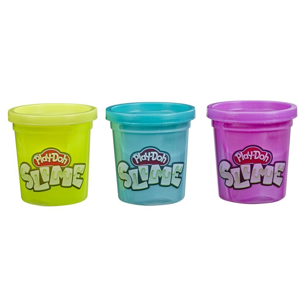 Play-Doh Slime 3'lü Hamur - Sarı, Metalik Mor ve Metalik Açık Mavi